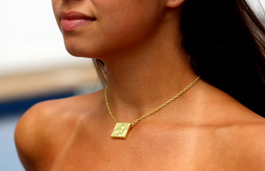 14kt Gold Salon Necklace with .08pts Diamonds 