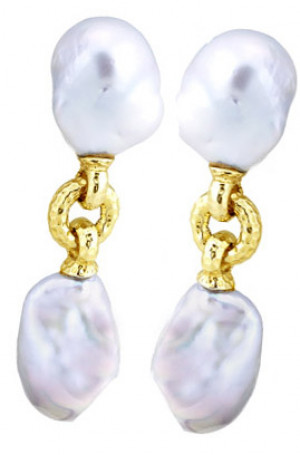 Double Baroque Pearl Drop Earring