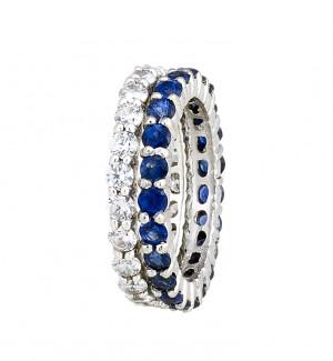 White Gold 2.23ct Blue Sapphire Eternity Stackable Band