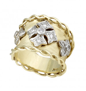 Maltese Cross Ring with .23pts Diamonds