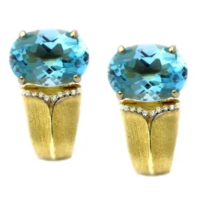 Sojourn Earring with Blue Topaz and .10pts diamonds