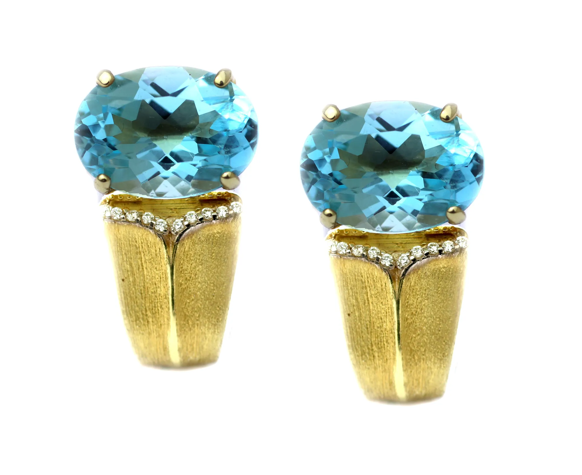 Sojourn Earring with Blue Topaz and .10pts diamonds