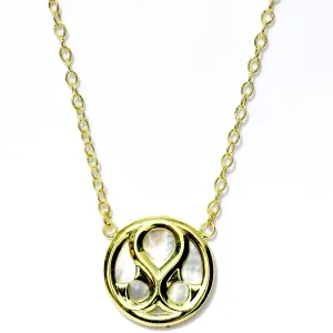 BNZ 6600 14kt Large Loggia Necklace with White Mother of Pearl Background
