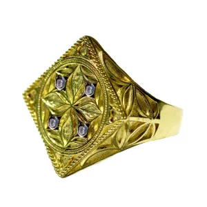 14kt Gold Salon Ring with .06pts diamonds