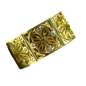 14kt Salon Band with .12pts Diamonds