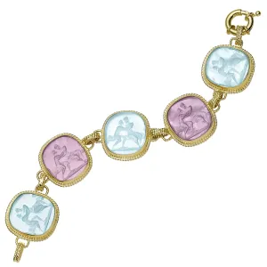 Venetian Glass Mars & Venus Sitting on Bench Bracelet