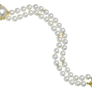 Pearl Bracelet with Twisted Rope Mabe Pearl Clasp and .18pt Diamond Prongs