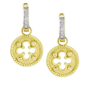 Clover Shield Earring Charm with .08pts Diamonds