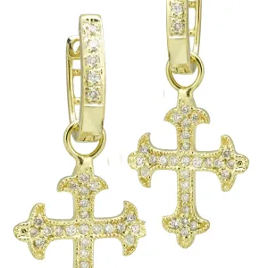 Cross Earring Charms with .27pts Diamonds