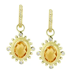 Citrine Earring Charm with .16pts Diamonds