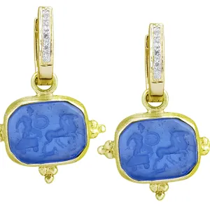 Octogon Bluino Chariot Venetian Glass Earring Charms