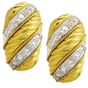 .72pt Diamond Swirl Earring with Twisted Rope