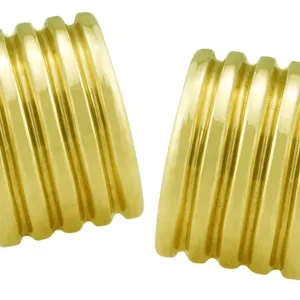 Gold Earring with Line Motif