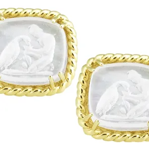 Ganymede with Eagle Venetian Glass Earring with Twist Rope