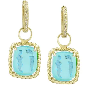 Oedipus with Sphinx Venetian Glass Earring Charm with Twisted Rope Border