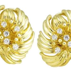 Gold Earring with .70pts Diamonds