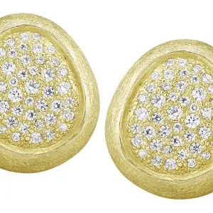 Florentine Textured Earring with 1.40cts Diamonds