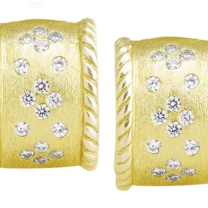 Florentine Earring with .96pts Diamonds
