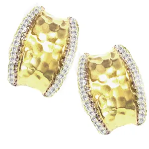 Hammered Earring with .64pts Diamonds