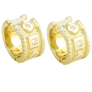 Hammered Earring Cuffs with .32ct of Diamonds