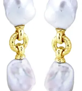 Double Baroque Pearl Drop Earring