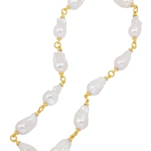Baroque Pearl & Twisted Rope Chain with Magnetic Clasp