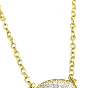 Oval Pave Set Diamond Necklace with .82pts