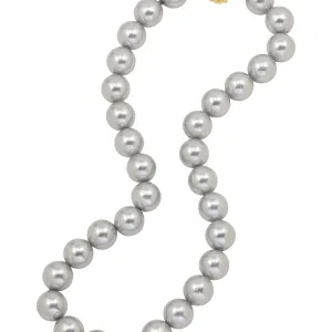 Grey Shell Pearl Necklace with Magnetic Clasp