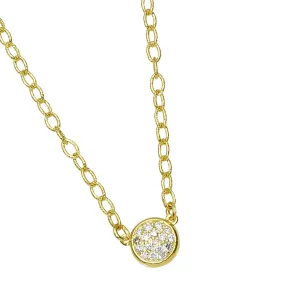 Small Circle Pave Necklace with .19pts Diamonds