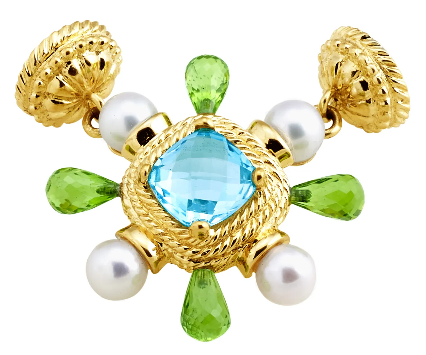 Blue Topaz and Peridot Burst Magnetic Pendant Enhancer - Image 2