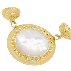 Faceted Mother of Pearl Oval Venetian Glass Magnetic Enhancer
