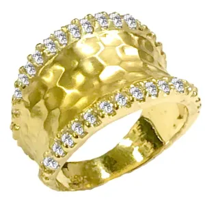 Hammered Ring with .64pts Diamonds