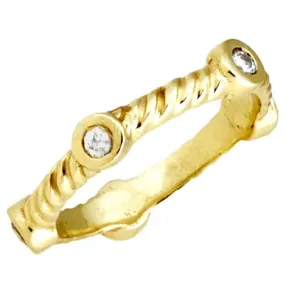 Twist Rope Stackable Band with .25pts Diamonds