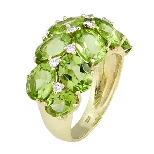 Peridot Ring with .24cts Diamonds