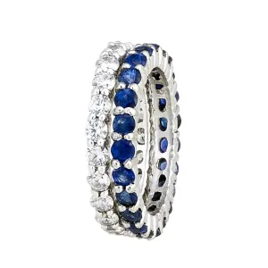 White Gold 2.23ct Blue Sapphire Eternity Stackable Band