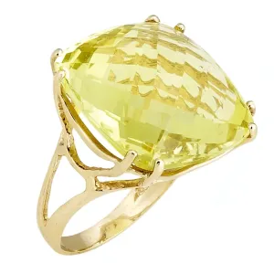 Checkerboard Lemon Citrine Ring