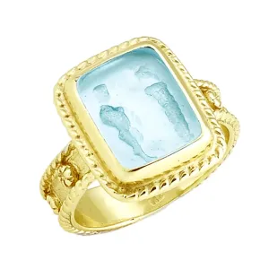 Oedipus and Sphinx Venetian Glass Ring