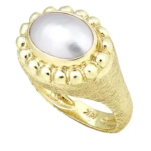 Florentine Textured Mabe Pearl Ring
