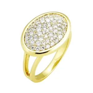 Oval Pave Diamond Ring .82pts