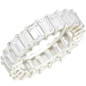 White Sapphire Emerald Cut Eternity Band