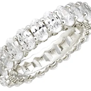 White Sapphire Oval Cut Eternity Band