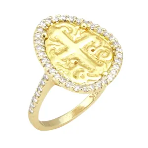 Cross Ring with .48pts Diamond Halo