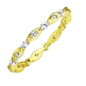 Mill Grain Patterned Diamond Eternity Stackable Band