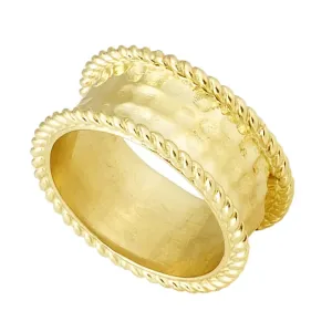 Hammered Band with Twist Rope Edge